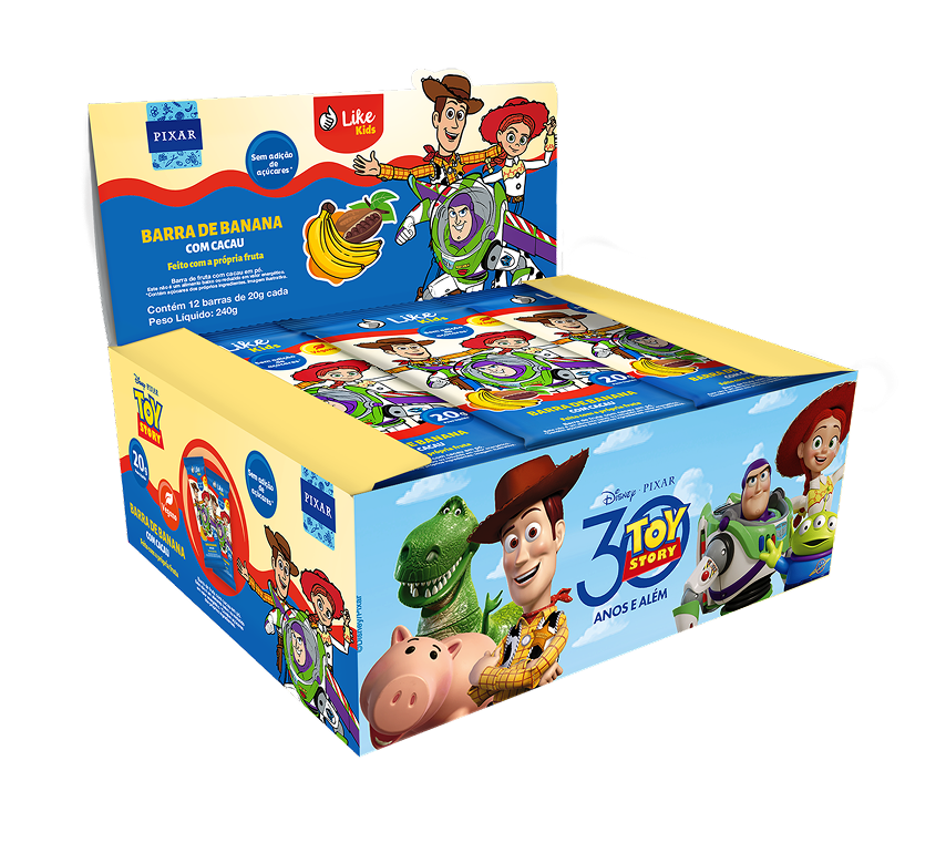 Barra Banana Cacau Sem Açúcar Vegana  Caixa 12 Un - Like Kids