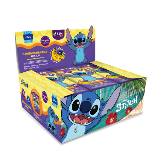 Barra Banana Açaí Sem Açúcar Vegana Caixa 12 Un - Like Kids