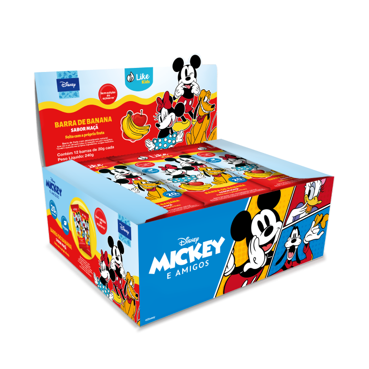 Barra Banana Maçã Sem Açúcar Vegana  Caixa 12 Un  - Like Kids