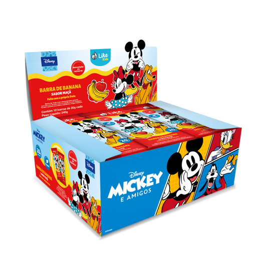 Barra Banana Maçã Sem Açúcar Vegana  Caixa 12 Un  - Like Kids