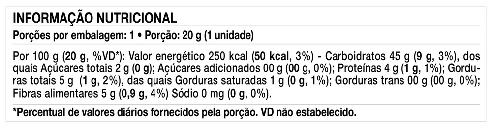 Tabela nutricional