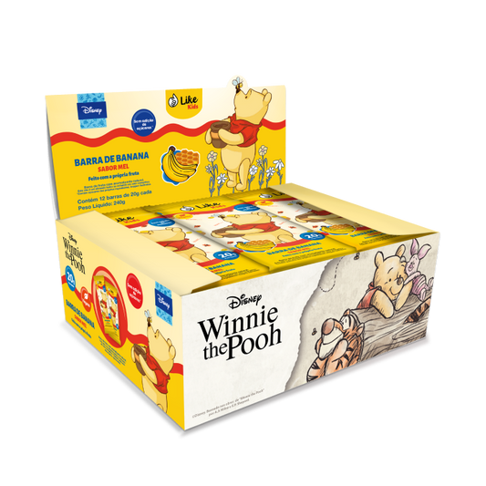 Barra Banana Mel Sem Açúcar Vegana  Caixa 12 Un - Like Kids